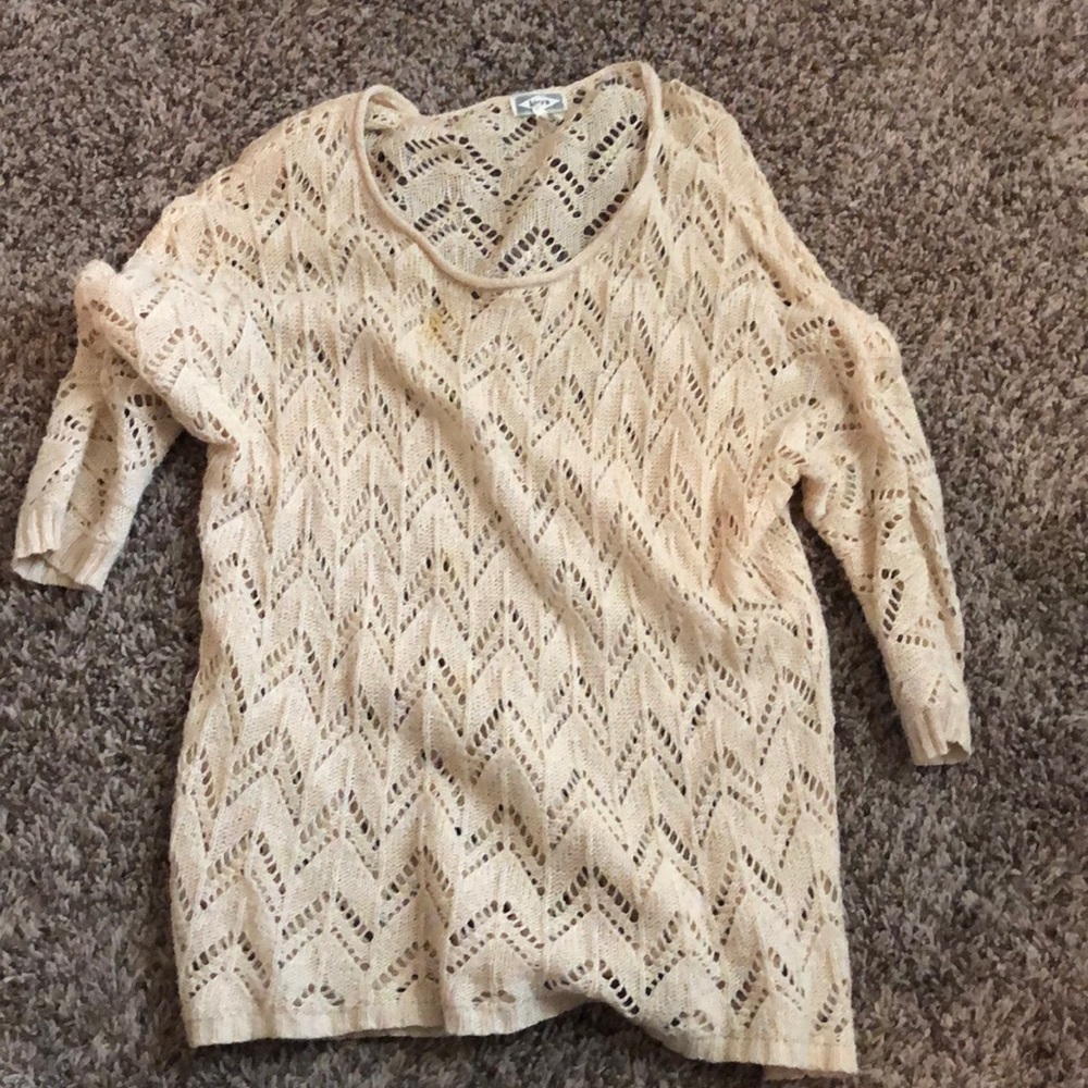 Kirra tan small lace long sleeve shirt